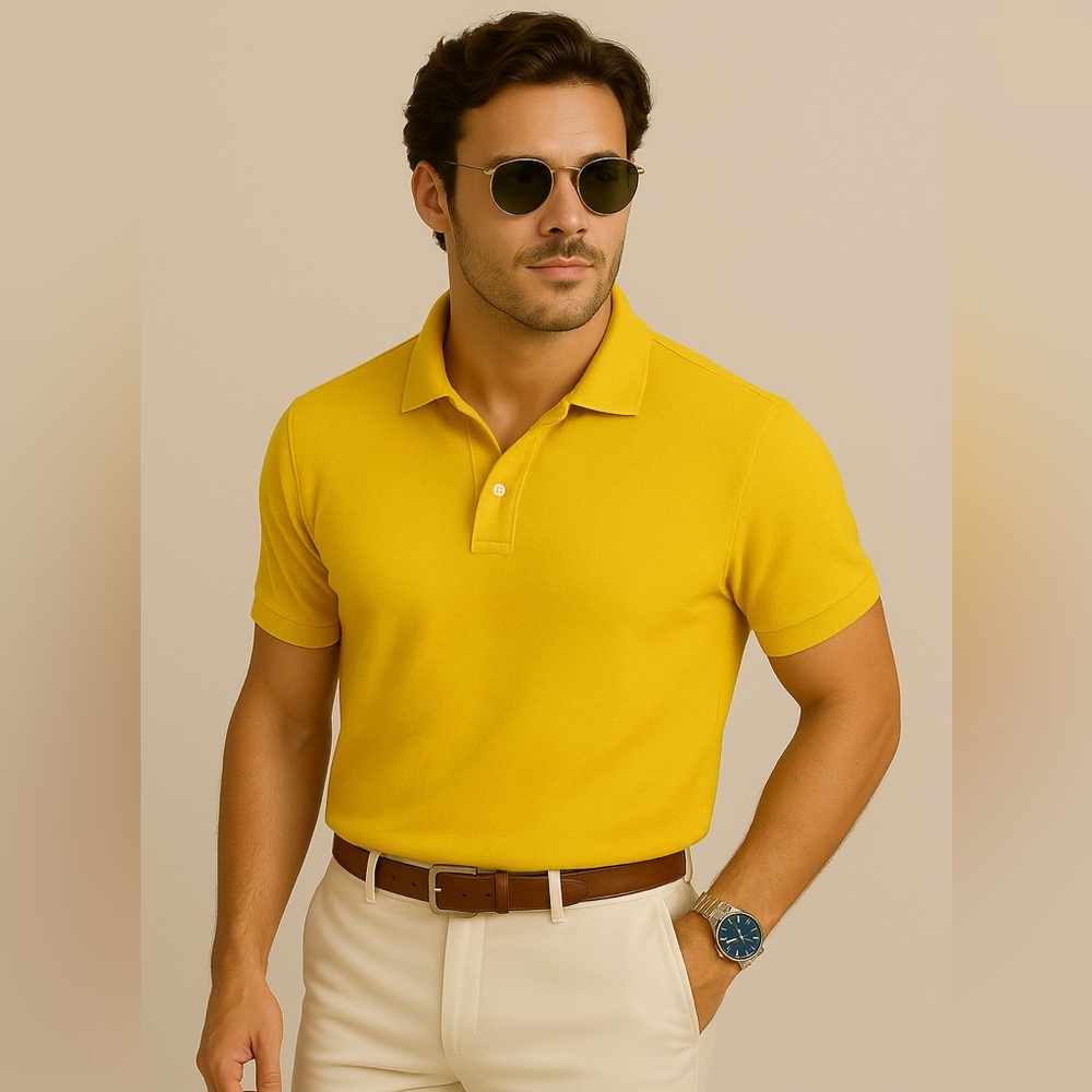 Rails Yellow Polo Shirt Classic Knit Design